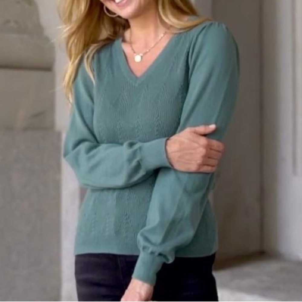 Grace & Lace V-Neck Knit Sweater - Picture 6 of 6